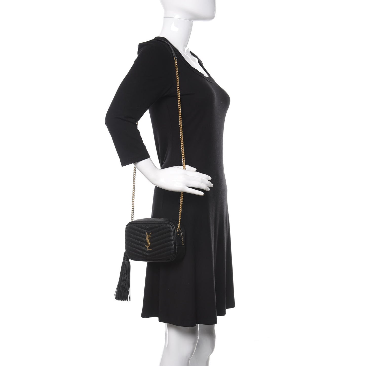 Grain De Poudre Matelasse Monogram Mini Lou Camera Bag Black