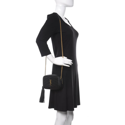 Saint Laurent Grain De Poudre Matelasse Monogram Mini Lou Camera Bag Black 2 of 10