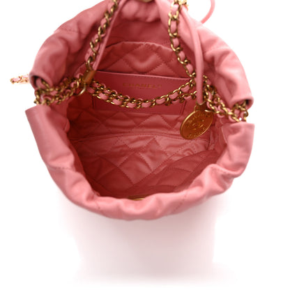 Chanel Shiny Caviar Quilted Mini Chanel 22 Coral 5 of 10