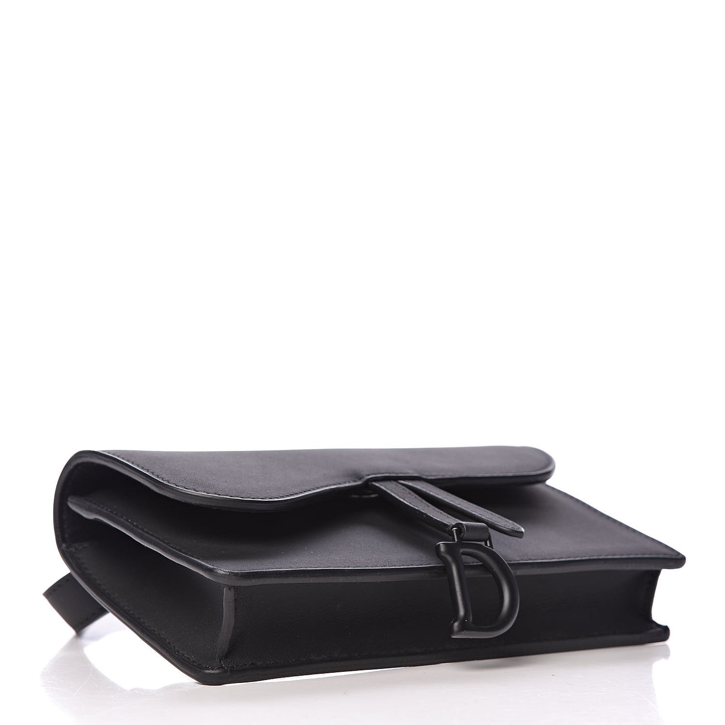 Ultra Matte Calfskin Saddle Belt Bag Black