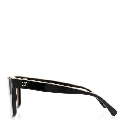 Chanel Acetate Logo Shield Sunglasses 5418 Black 3 of 8