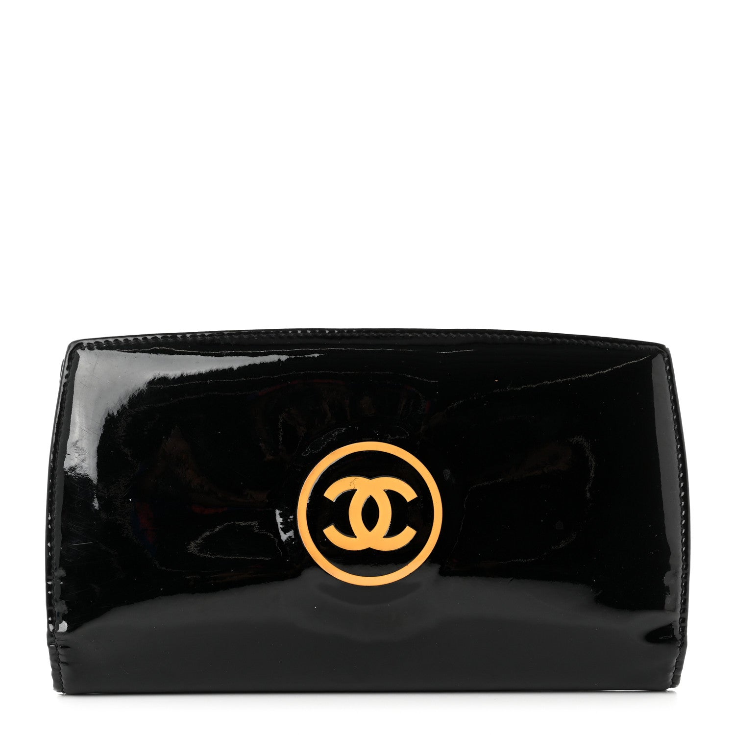 Chanel Patent CC Trousse Maquil Yen Wallet Black 1 of 10