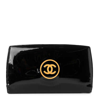 Chanel Patent CC Trousse Maquil Yen Wallet Black 1 of 10