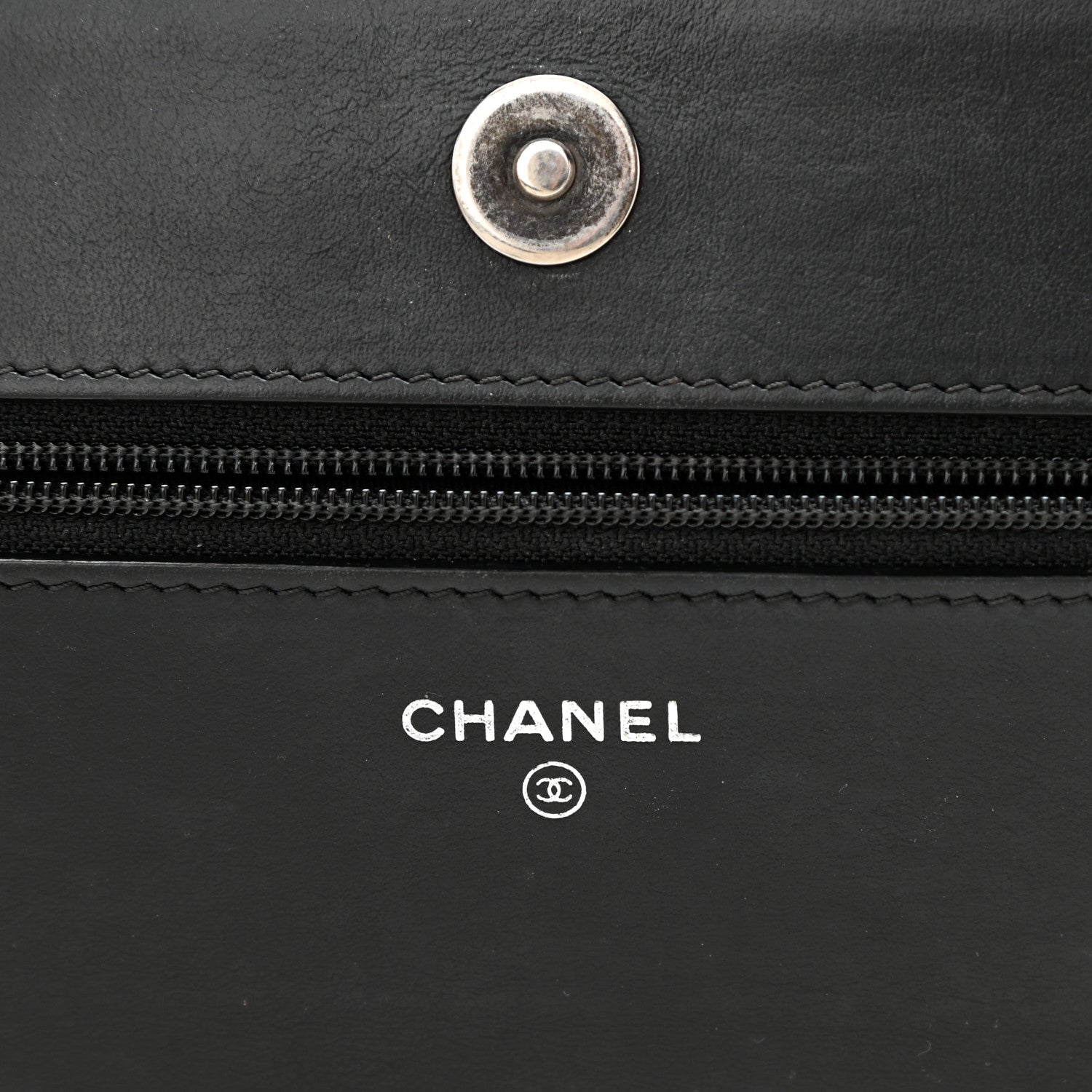 Chanel Caviar Chevron Quilted Boy Wallet On Chain WOC Black 6 of 12
