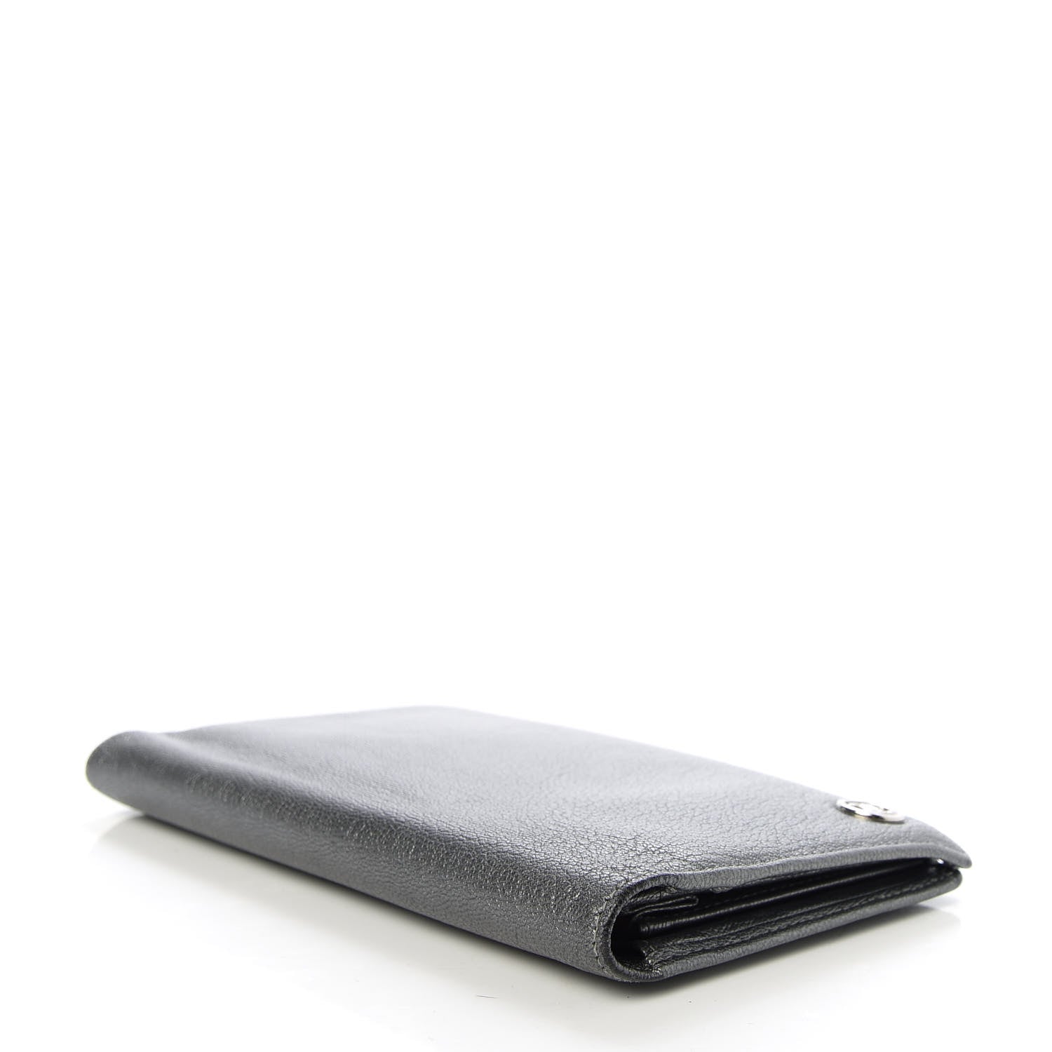 Chanel Metallic Goatskin CC Yen Wallet Silver 4 of 8