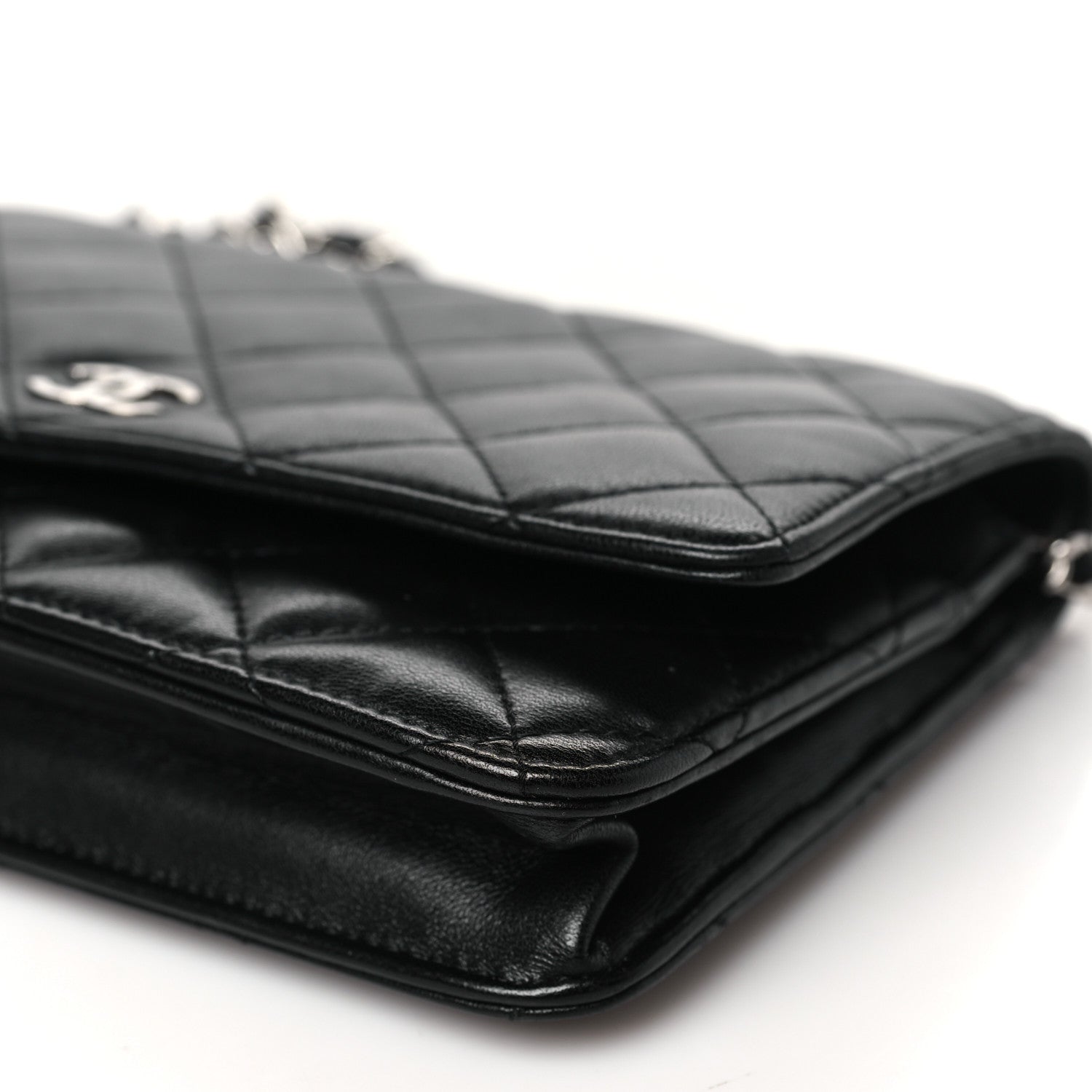 Chanel Lambskin Quilted Wallet On Chain WOC Black 11 of 12