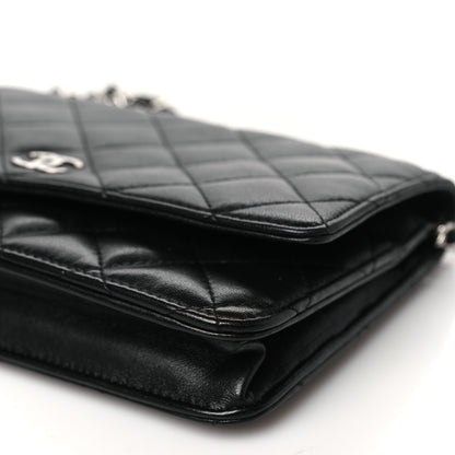 Chanel Lambskin Quilted Wallet On Chain WOC Black 11 of 12