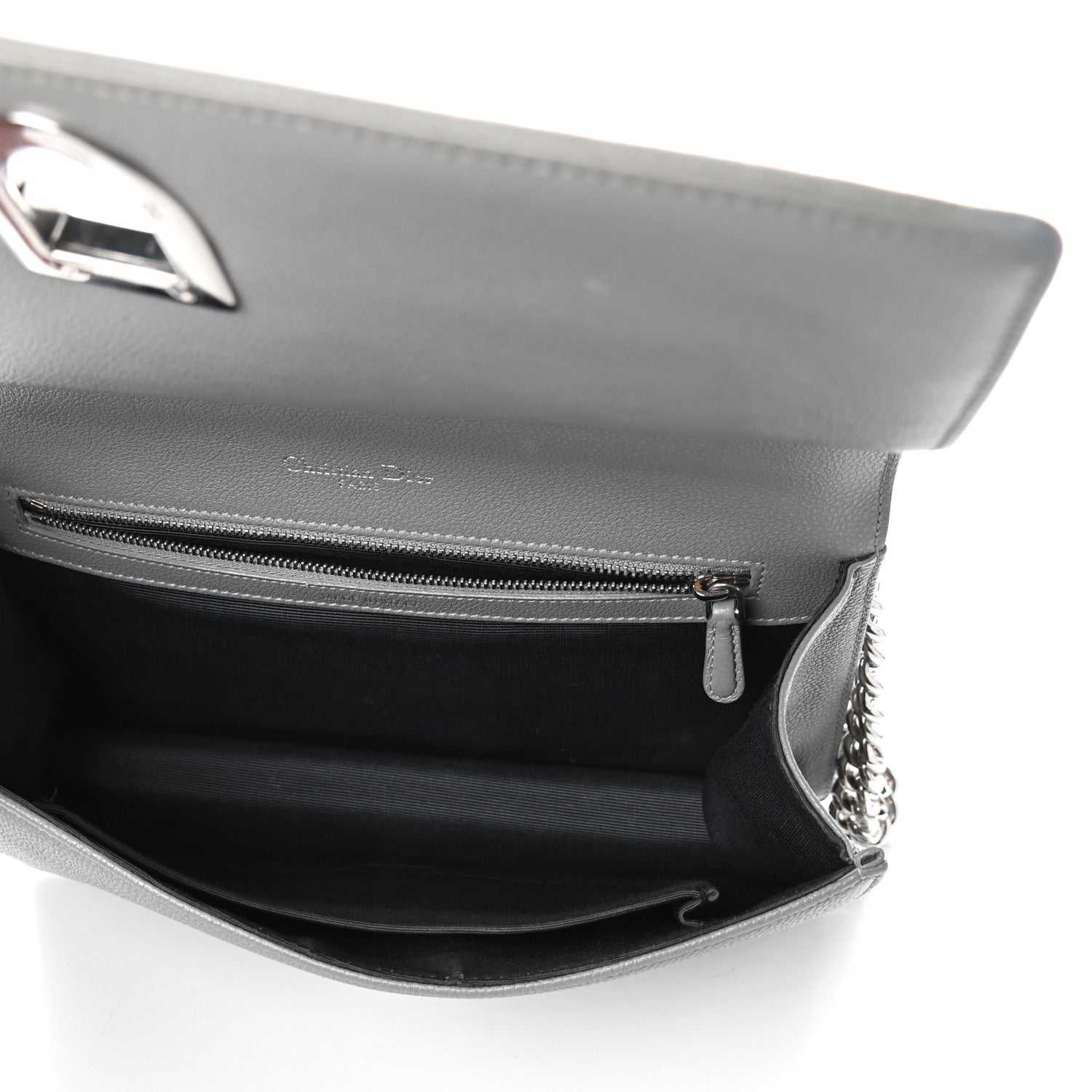 Christian Dior Grained Calfskin Medium Diorama Flap Bag Gris 5 of 9