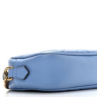 Gucci Calfskin Matelasse Mini GG Marmont Chain Shoulder Bag Clear Sky Blue 9 of 10