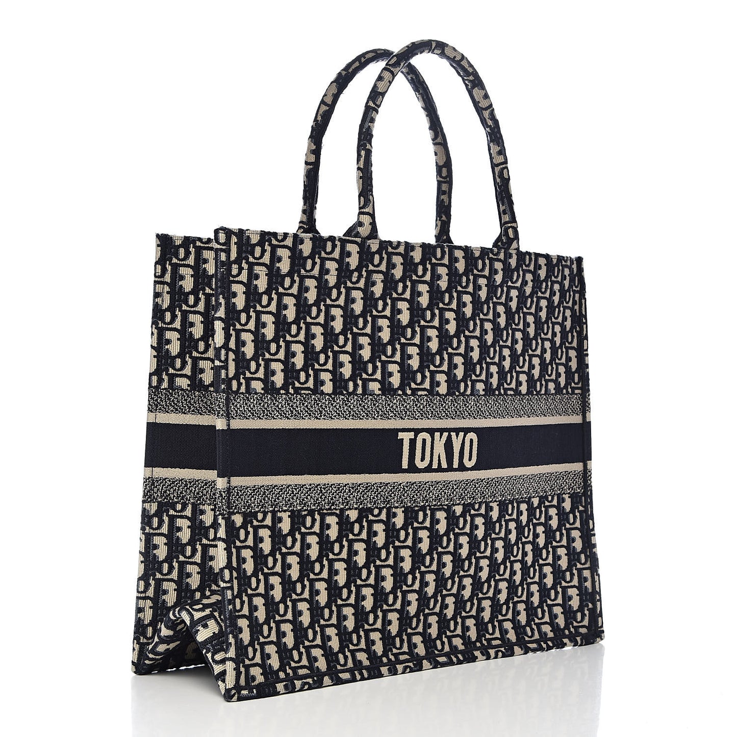 Oblique Book Tote Blue Multicolor
