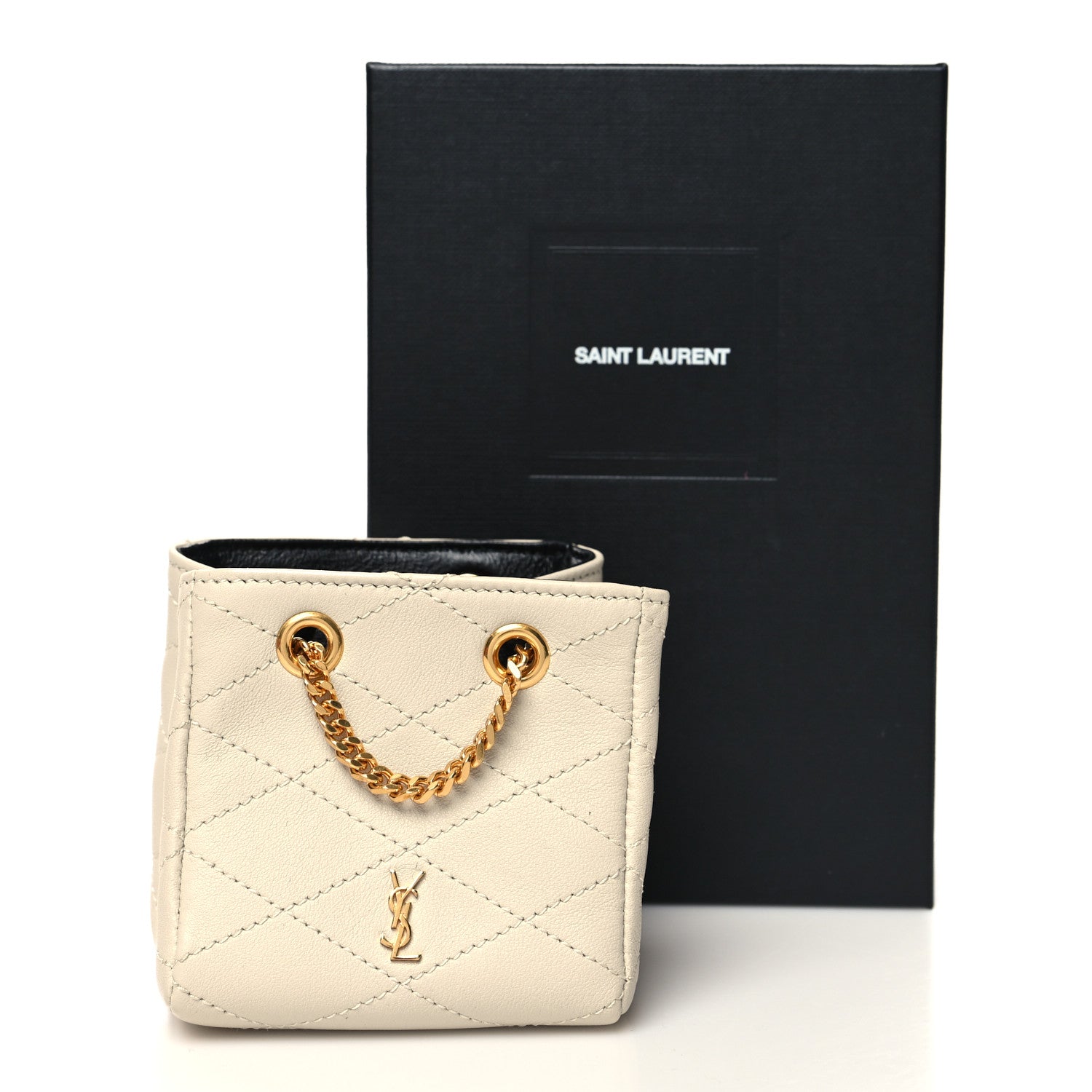 Saint Laurent Lambskin Quilted Baby Bucket Bag Crema Soft 10 of 10