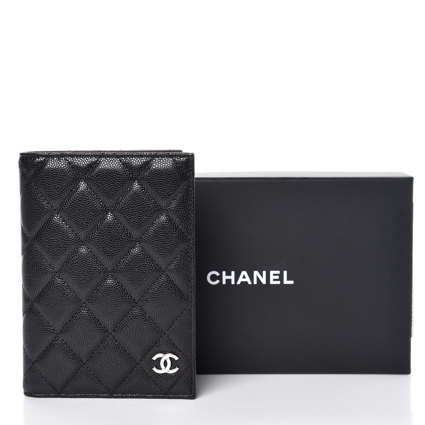 Caviar Quilted Passport Holder Black