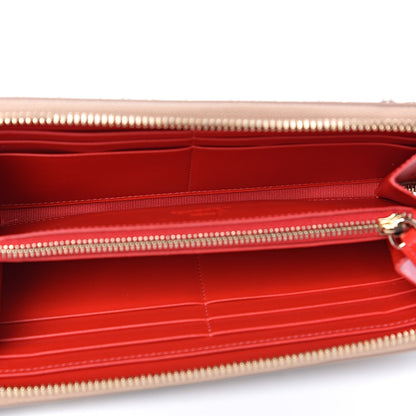 Christian Louboutin Calfskin Mix Chevron Spikes Panettone Zip Around Wallet Dune 5 of 7