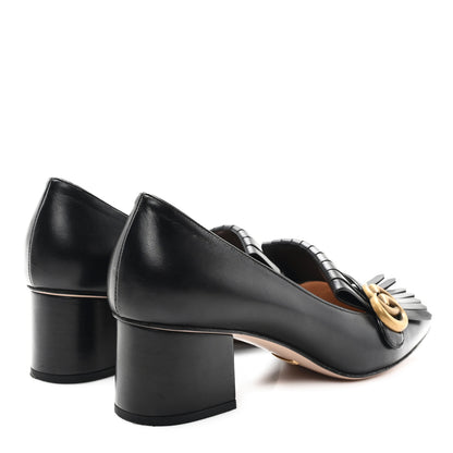 Gucci Malaga Kid GG Marmont Fringe 50mm Loafer Pumps 40.5 Black 5 of 9