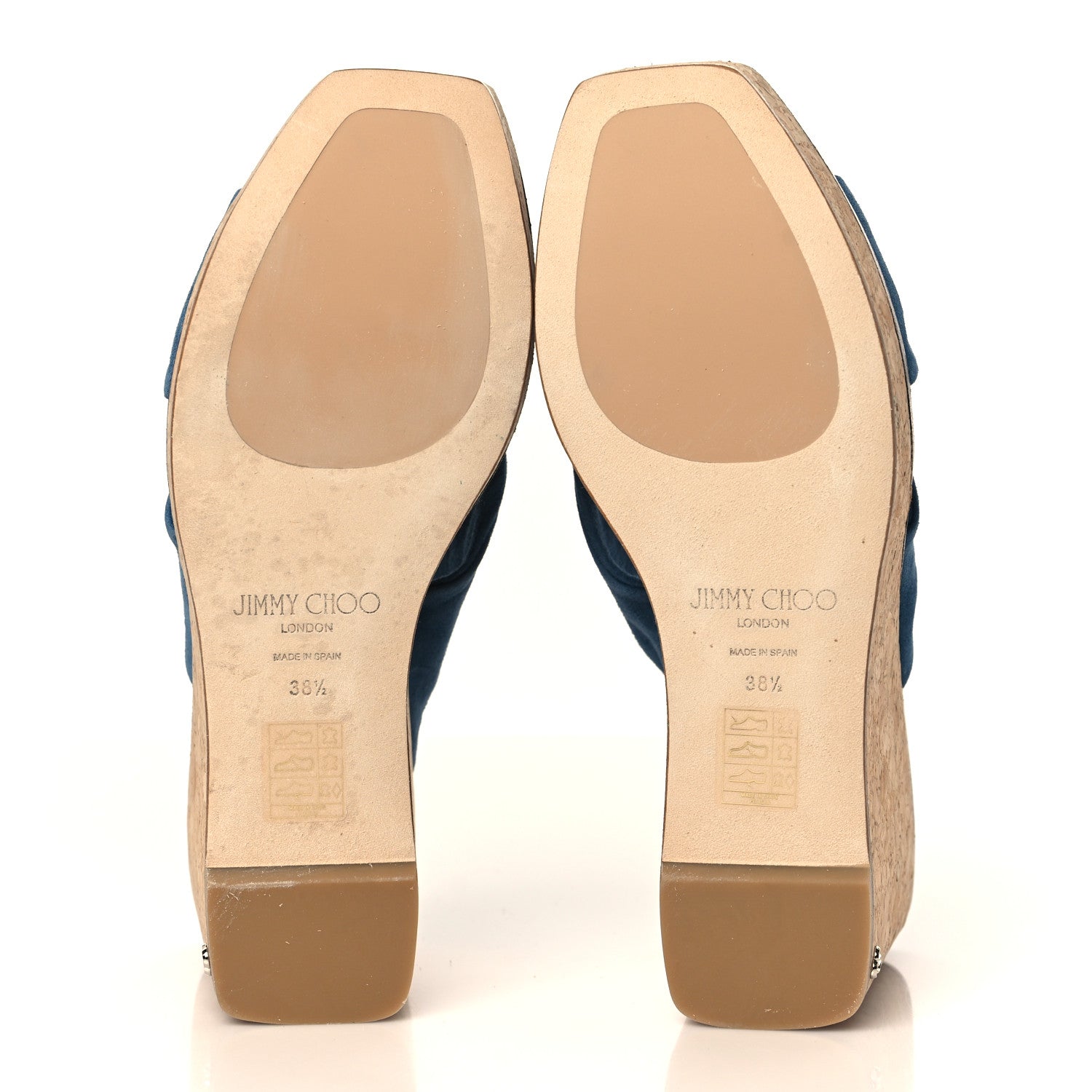 Jimmy Choo Suede Narisa 90 Wedge Mules 38.5 Blue 5 of 8