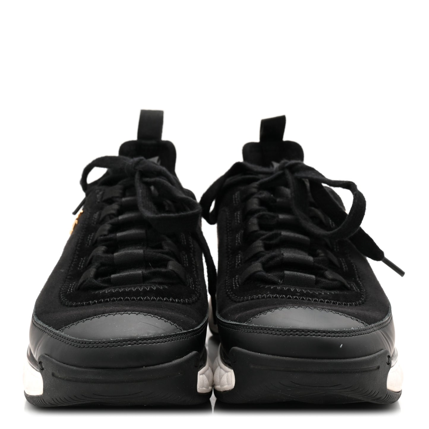 Velvet Calfskin Mixed Fibers CC Sneakers 36.5 Black