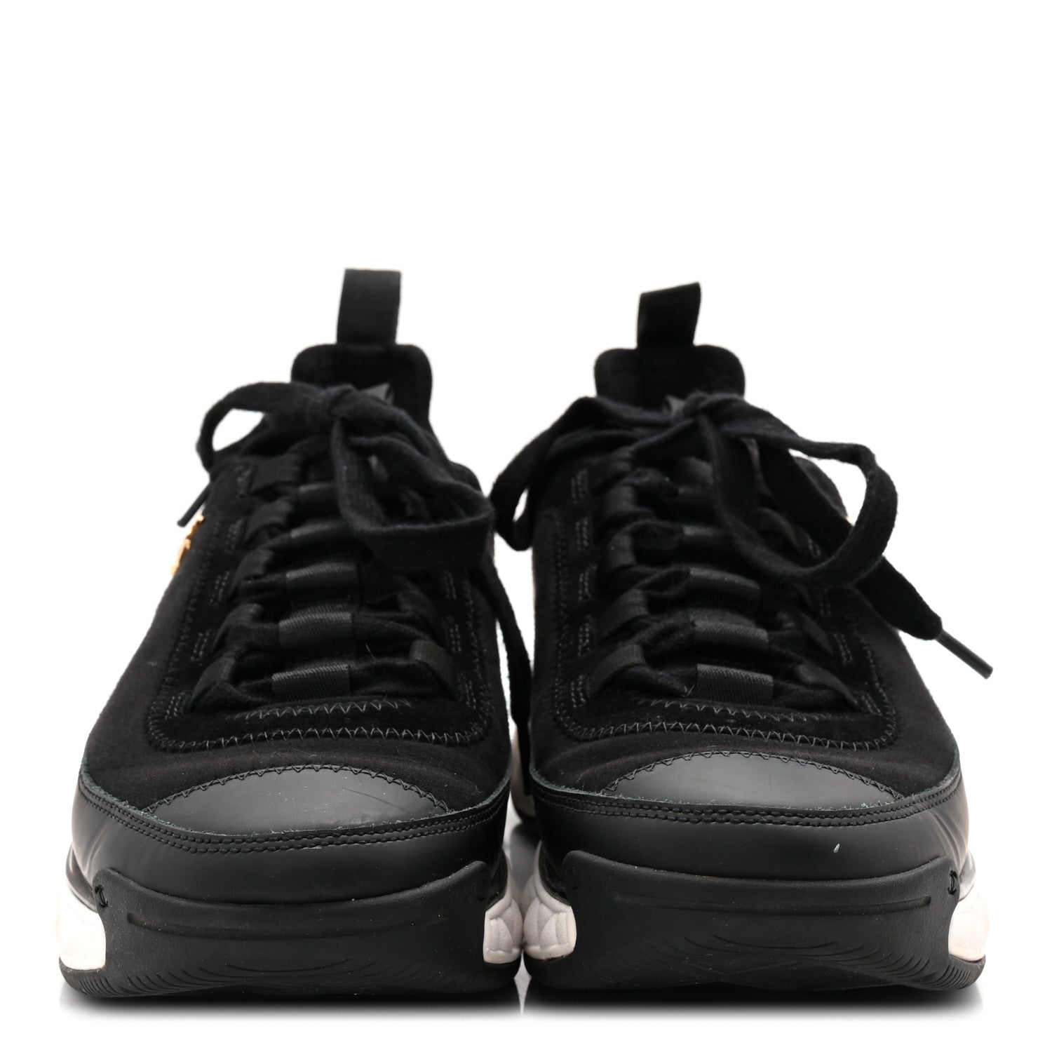 Chanel Velvet Calfskin Mixed Fibers CC Sneakers 36.5 Black 2 of 10