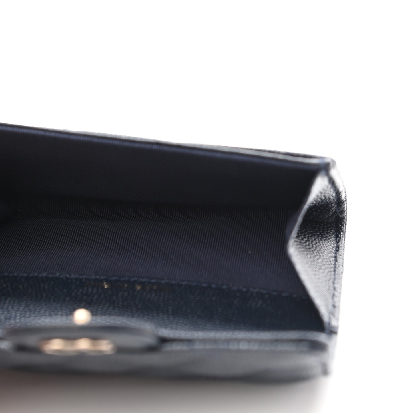 Caviar Quilted Flap Card Holder Wallet