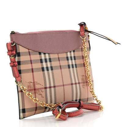 Burberry Haymarket Check Peyton Crossbody Clutch Bag Dusty Pink 3 of 13