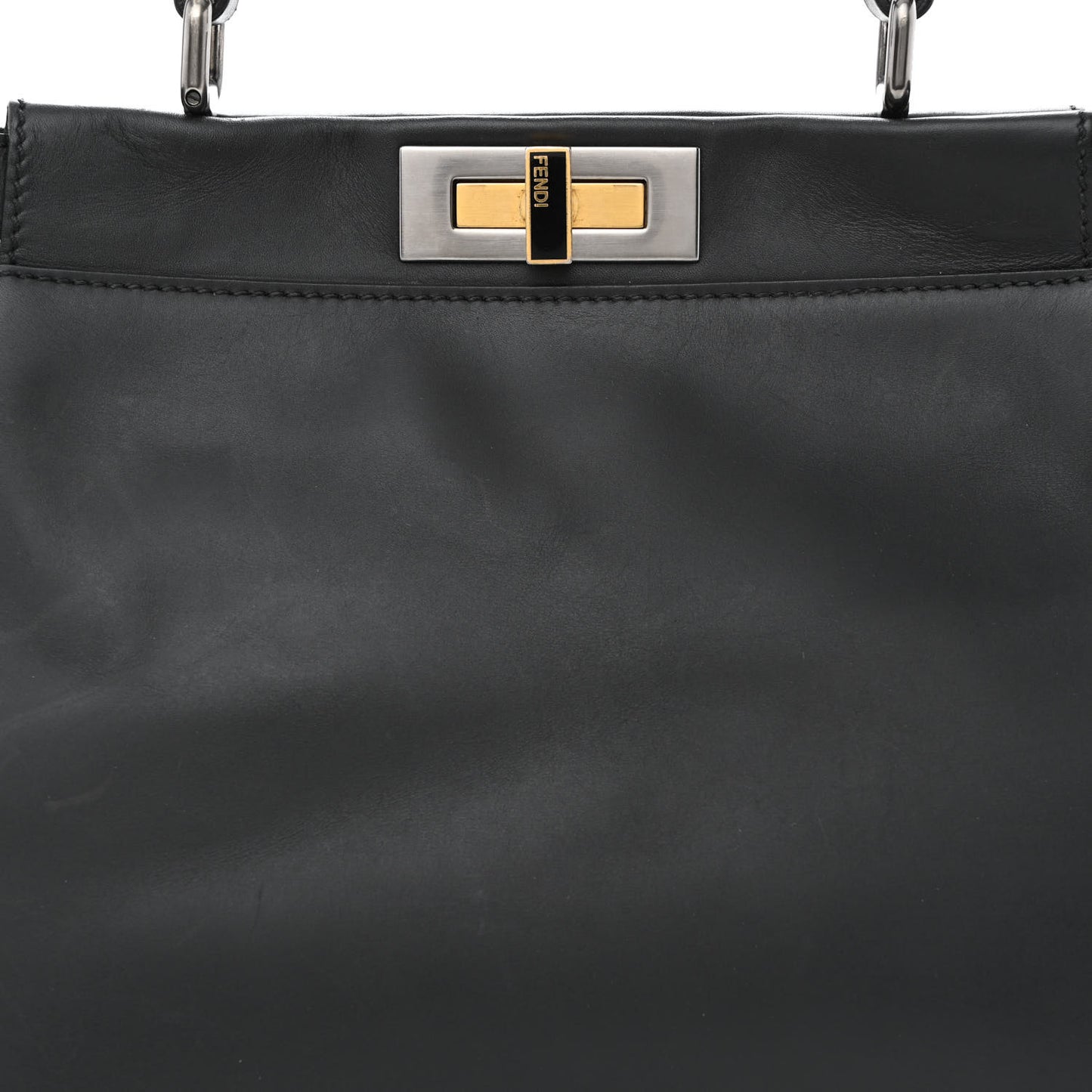 Vitello Suede Medium Peekaboo Iconic Satchel Black