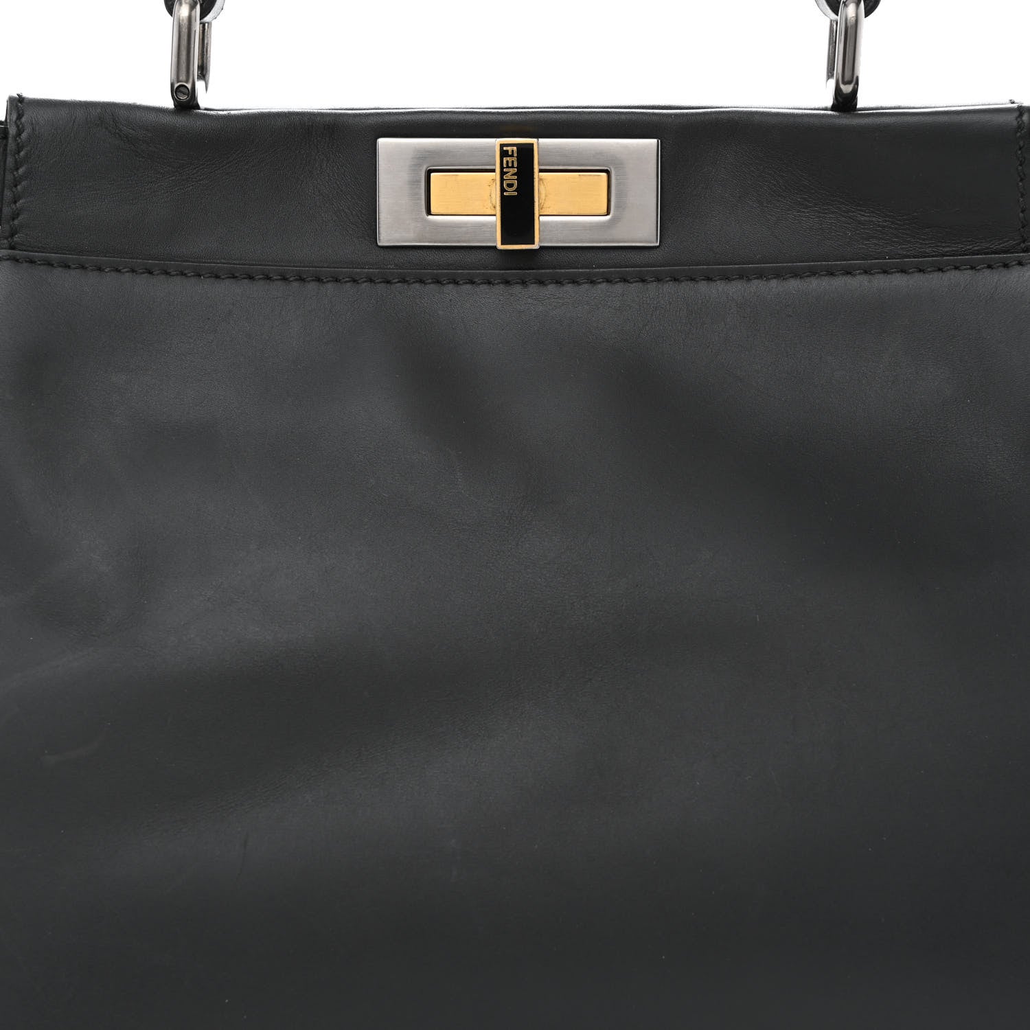 Fendi Vitello Suede Medium Peekaboo Iconic Satchel Black 9 of 11