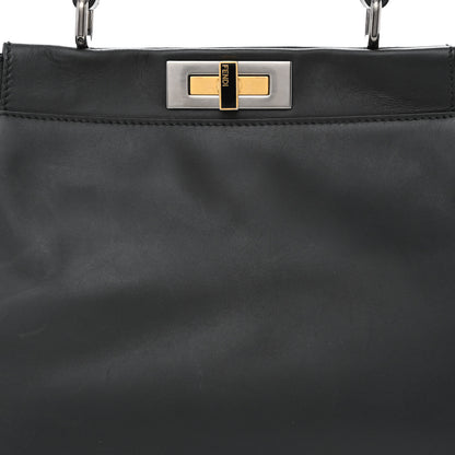 Fendi Vitello Suede Medium Peekaboo Iconic Satchel Black 9 of 11