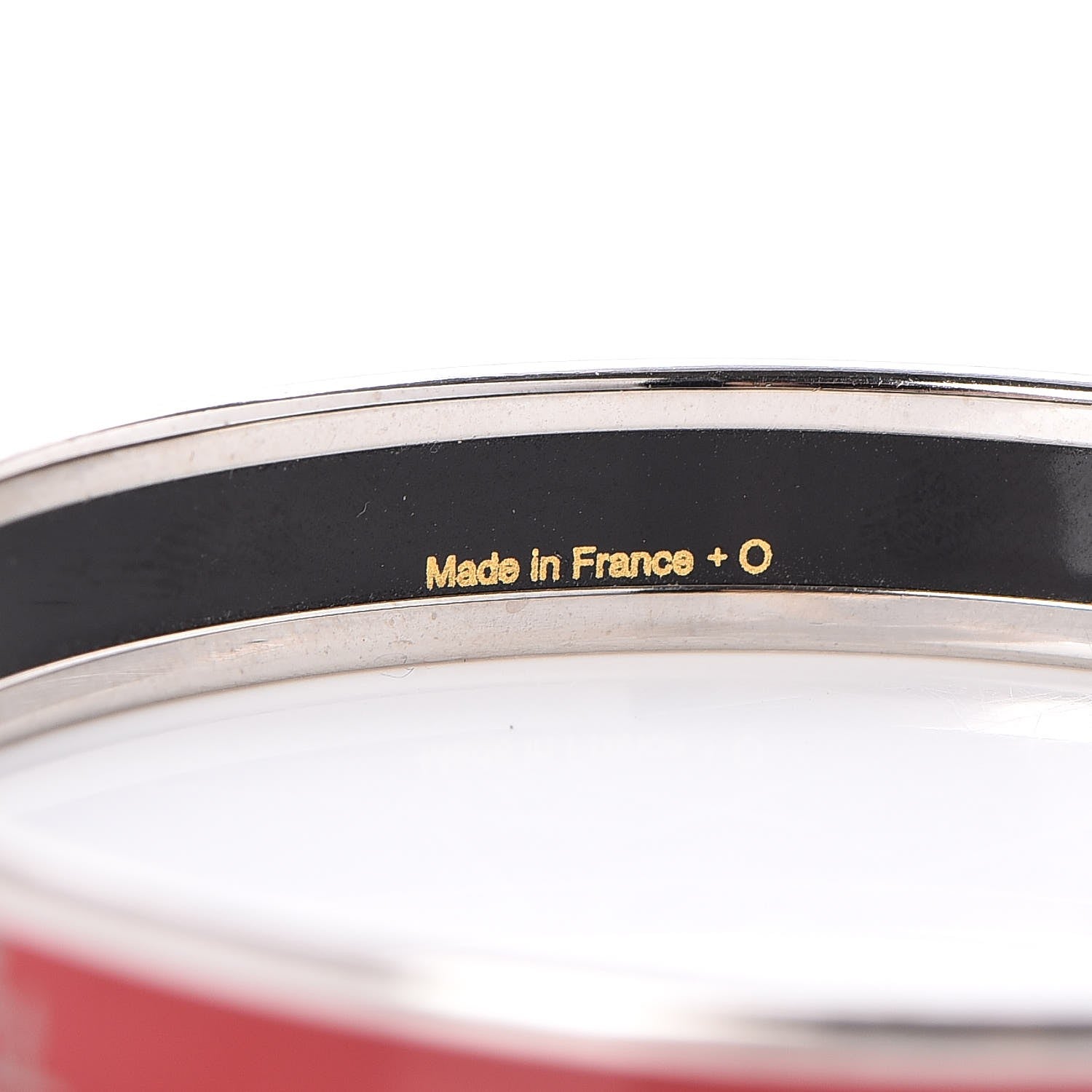Hermes Enamel Narrow Caleche Bracelet 65 Red 4 of 5