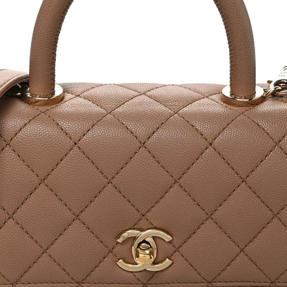 Chanel Caviar Quilted Mini Coco Handle Flap Beige 8 of 11