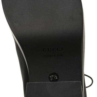 Gucci Calfskin Faux Shearling Studded Victor Ankle Boots 37.5 Black Mystic White 8 of 10