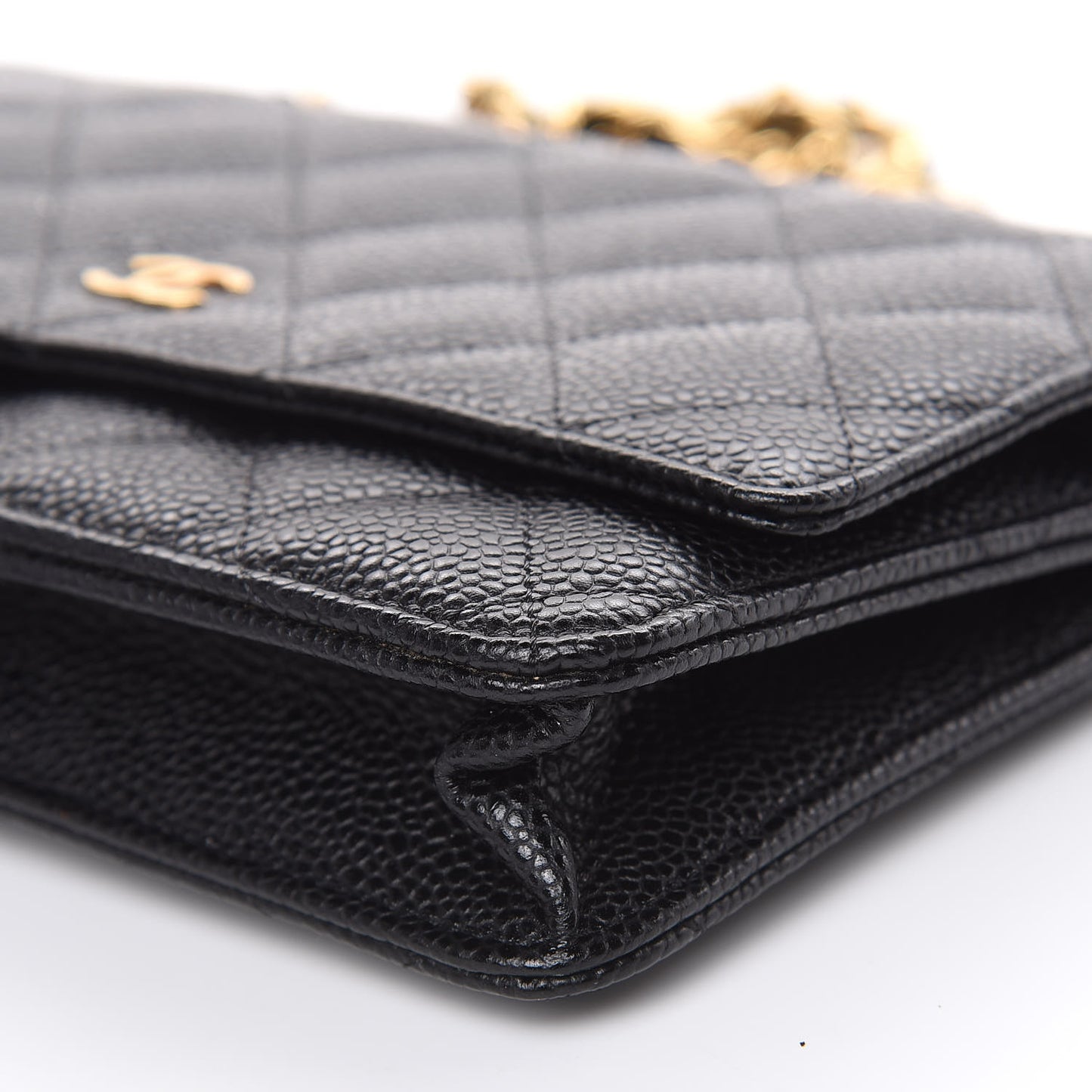 Caviar Quilted Wallet On Chain WOC Black