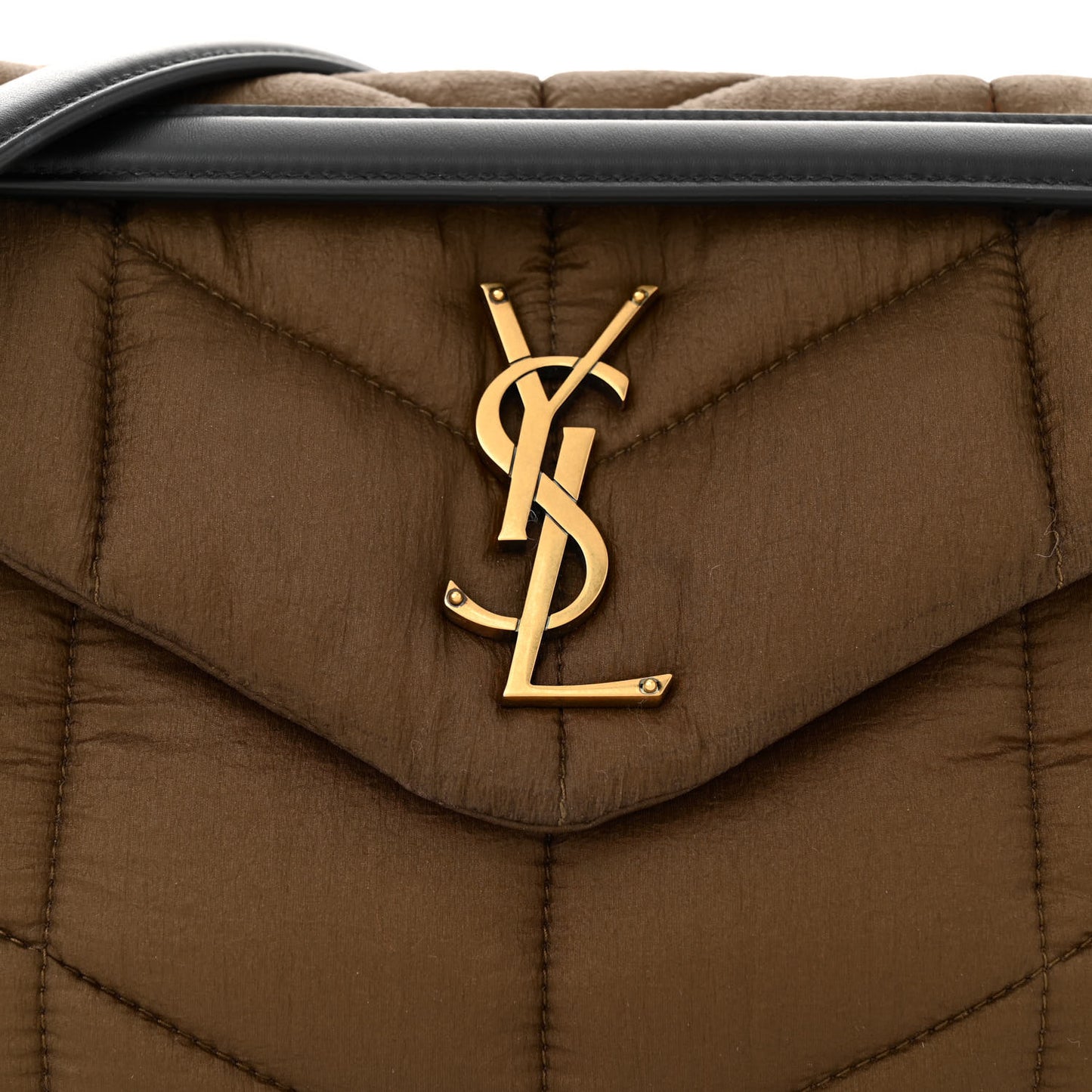Nylon Quilted Small Loulou Puffer Monogram Chain Satchel Tetri Brown