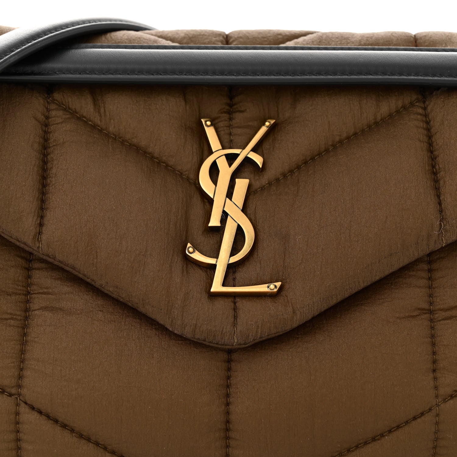 Saint Laurent Nylon Quilted Small Loulou Puffer Monogram Chain Satchel Tetri Brown 8 of 11
