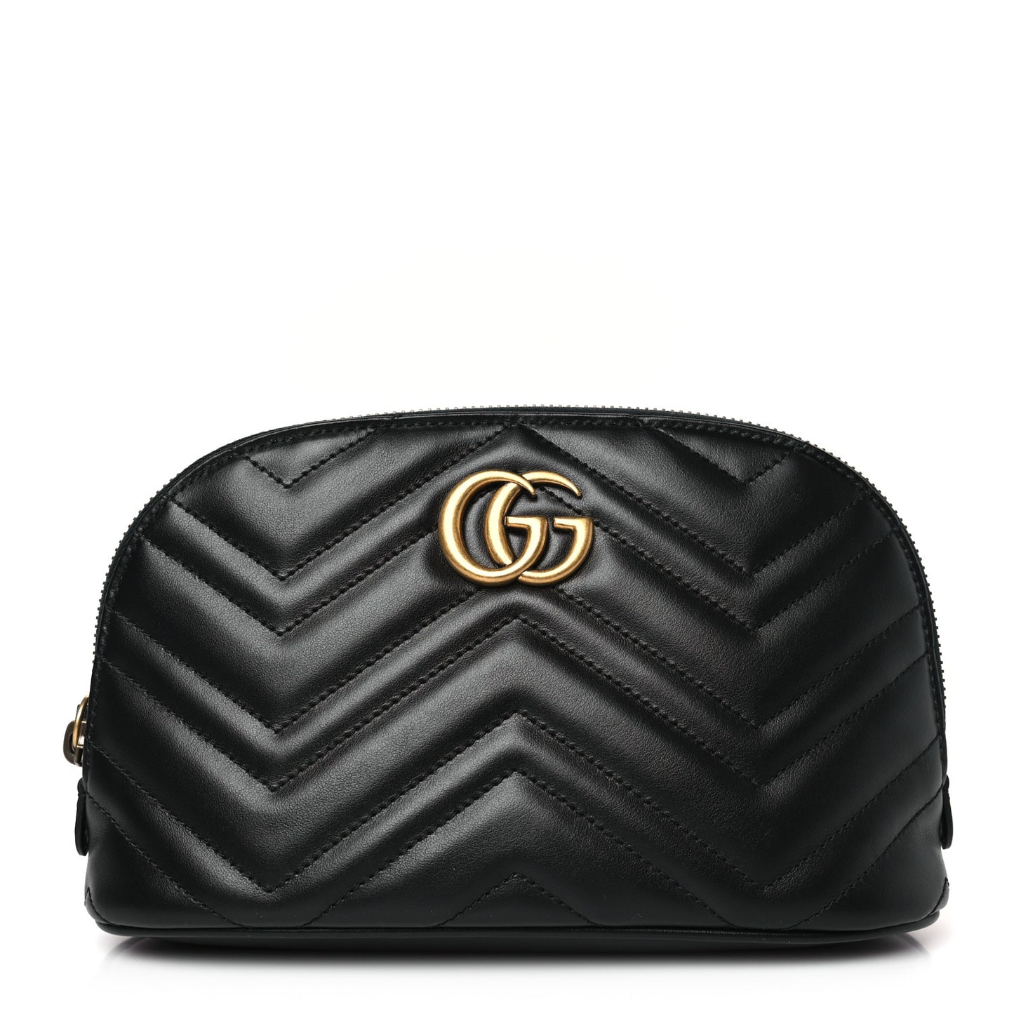 Calfskin Matelasse Large GG Marmont Pouch Cosmetic Case Black