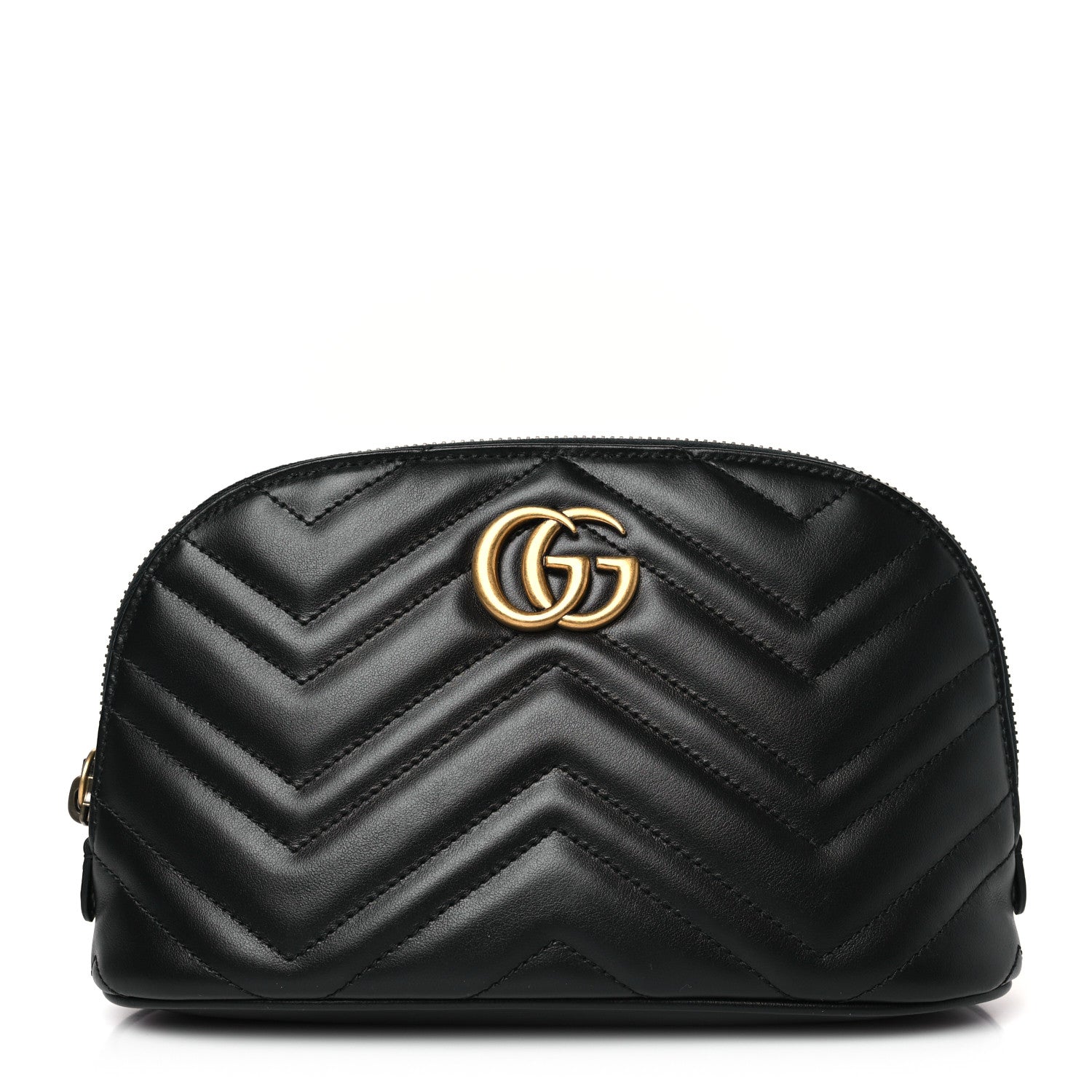 Gucci Calfskin Matelasse Large GG Marmont Pouch Cosmetic Case Black 1 of 10