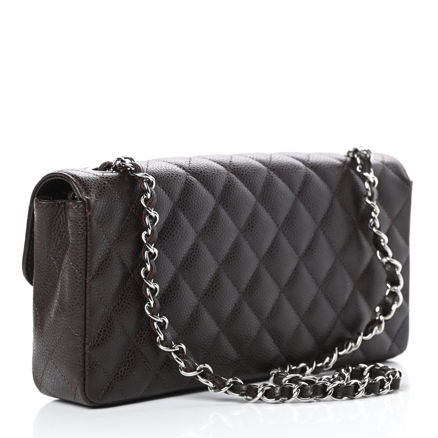 Chanel Caviar Quilted East West Flap Dark Brown 3 of 12