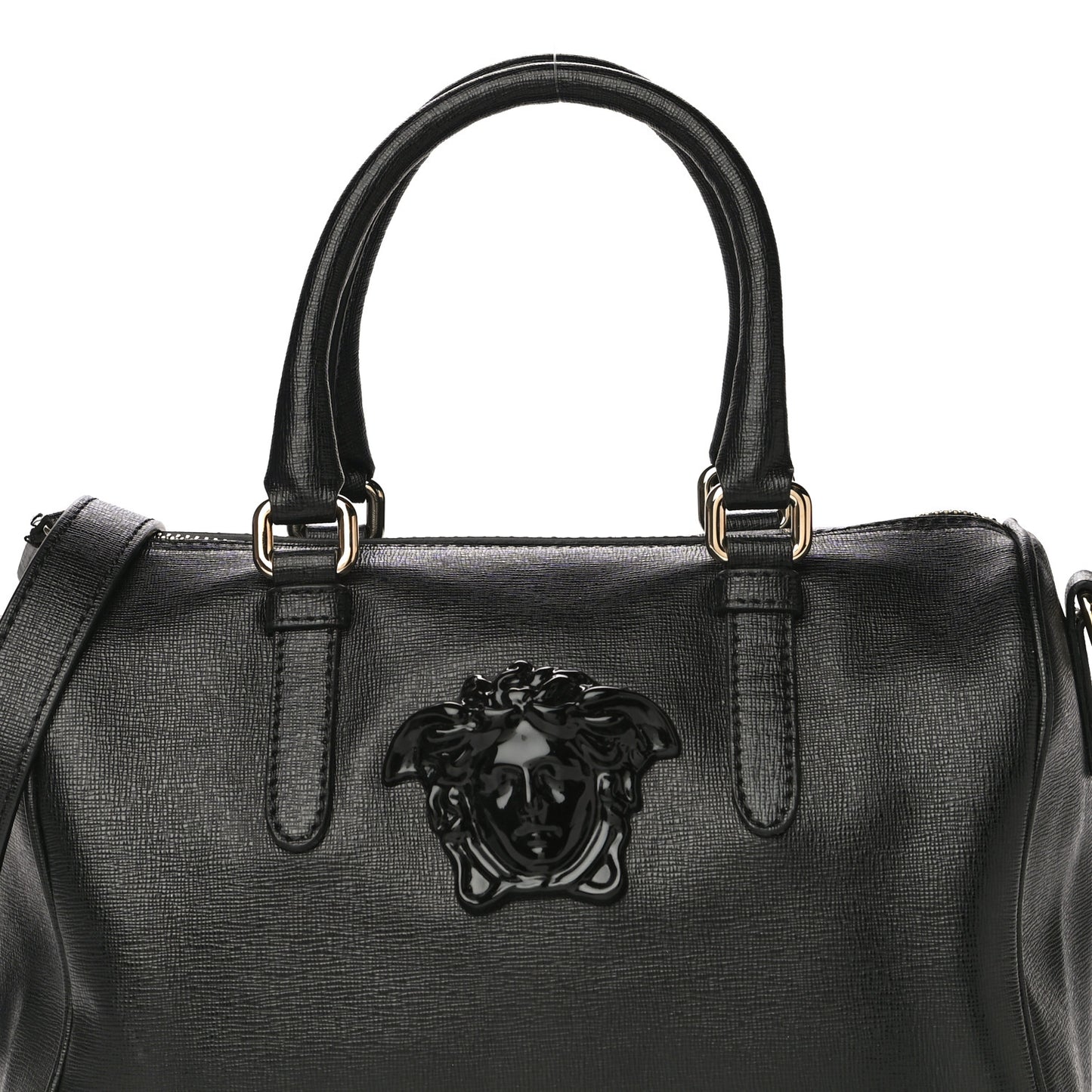 Saffiano Calfskin Palazzo Duffle Bag Black