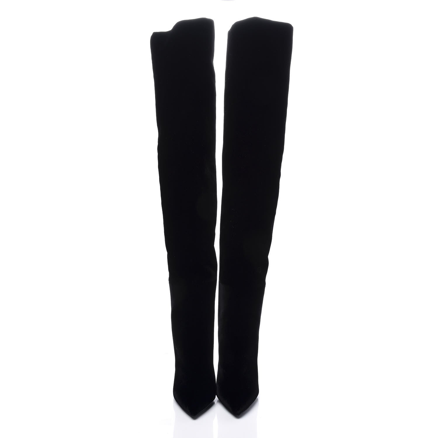 Saint Laurent Velvet Niki 105 Thigh High Boots 35 Black 2 of 7
