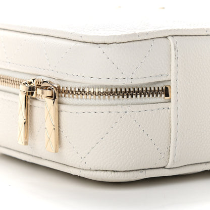 Chanel Caviar Quilted Vanity Case White 9 of 11