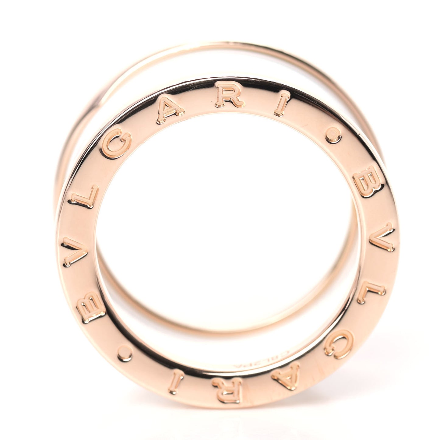 18K Rose Gold White Ceramic B.Zero1 Four-Band Ring 55 7.25