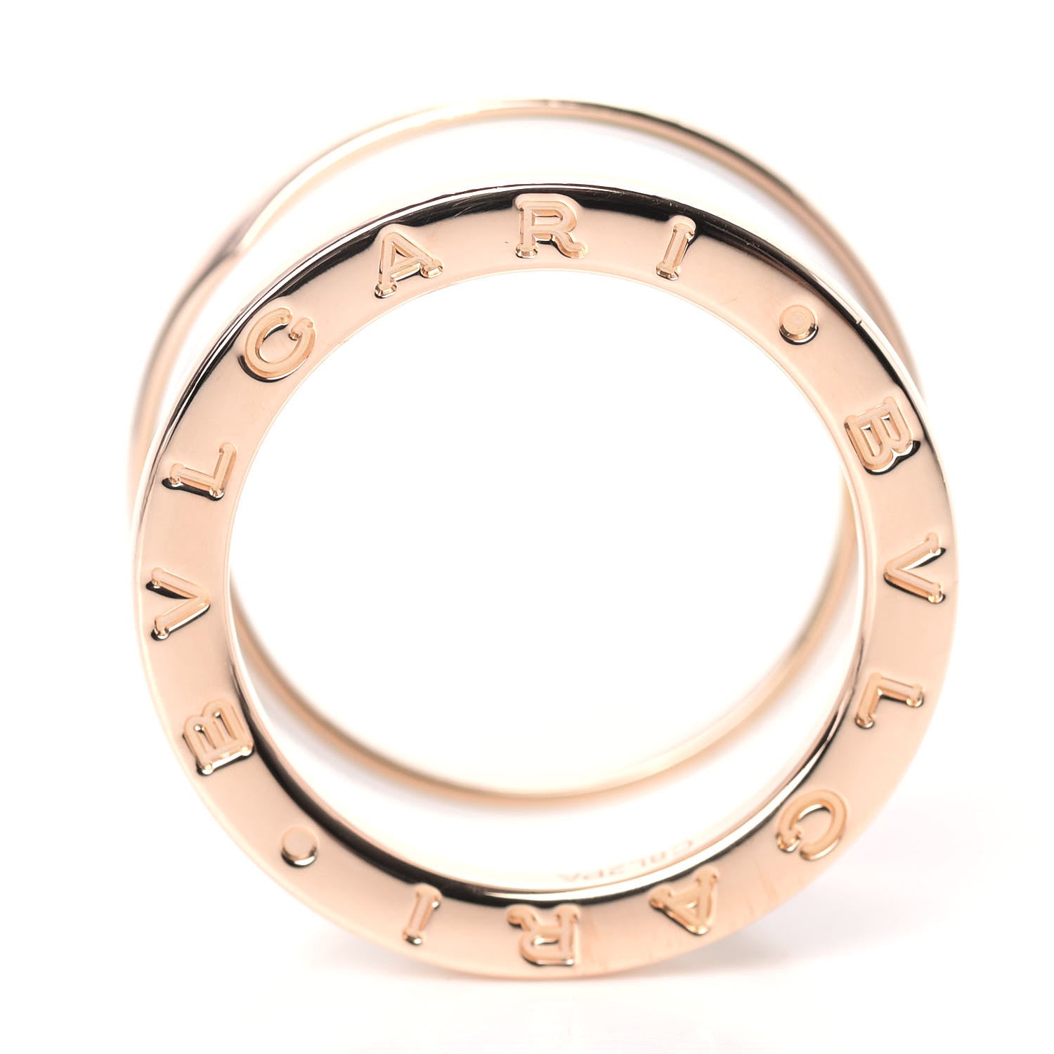 Bulgari 18K Rose Gold White Ceramic B.Zero1 Four-Band Ring 55 7.25 5 of 6
