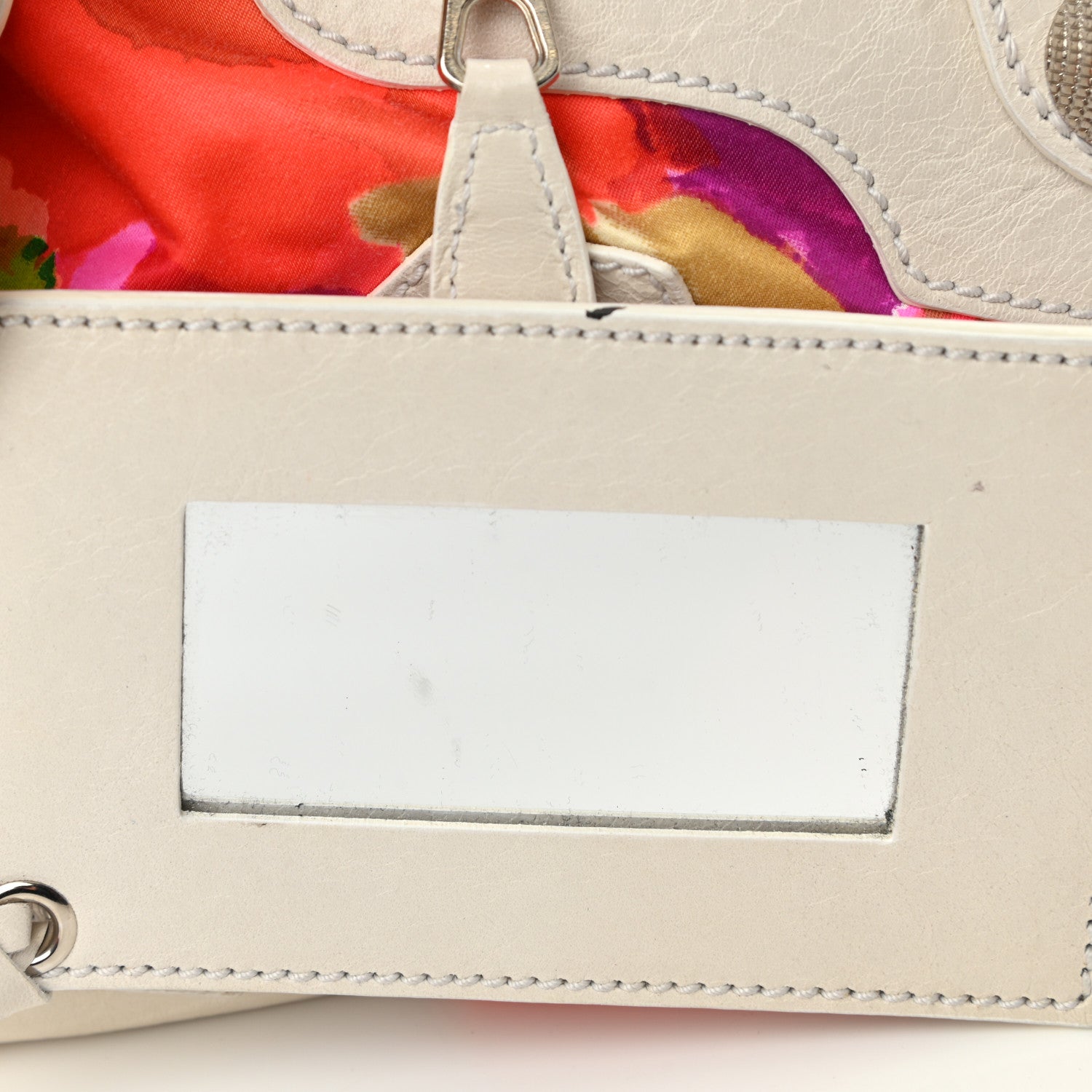 Balenciaga Agneau Canvas Floral Giant 21 Silver Hardware City White 8 of 15