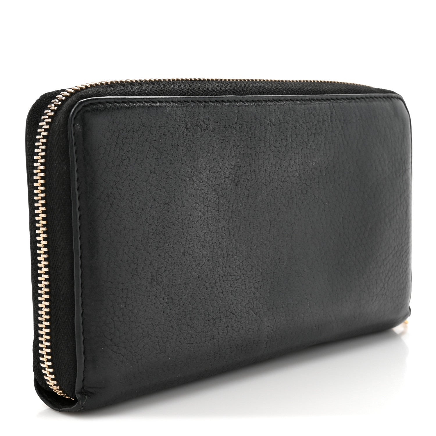 Gucci Pebbled Calfskin Soho Zip Around Wallet Black 3 of 11