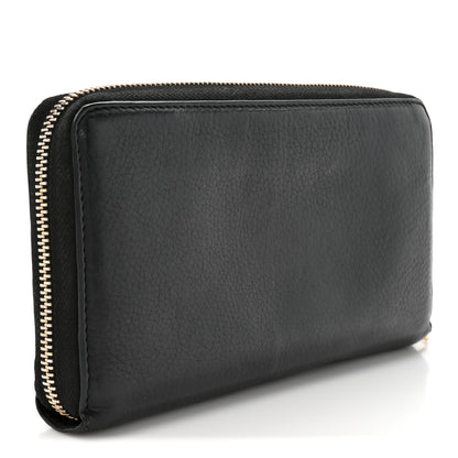 Gucci Pebbled Calfskin Soho Zip Around Wallet Black 3 of 11