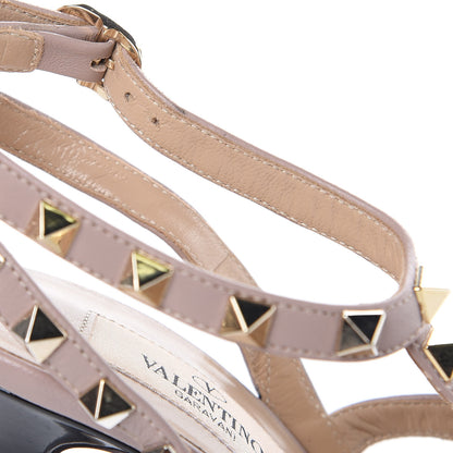 Valentino Garavani Patent Nappa Rockstud Ankle Strap 100mm Pumps 35 Black Poudre 8 of 9