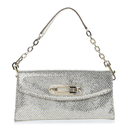 Jimmy Choo Glitter Fabric Large Riane Clutch Champagne 1 of 9