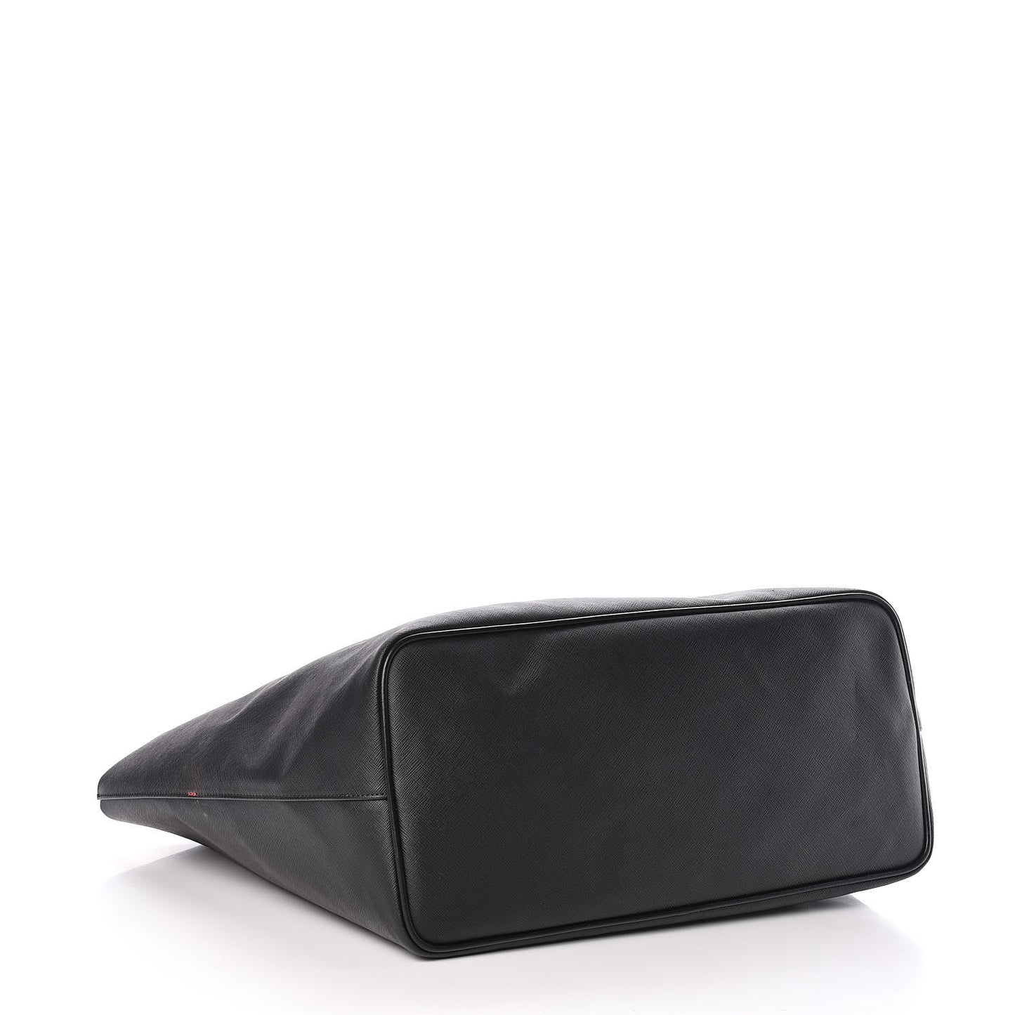 Textured Coated Canvas Peacock Print Large Antigona Tote Black