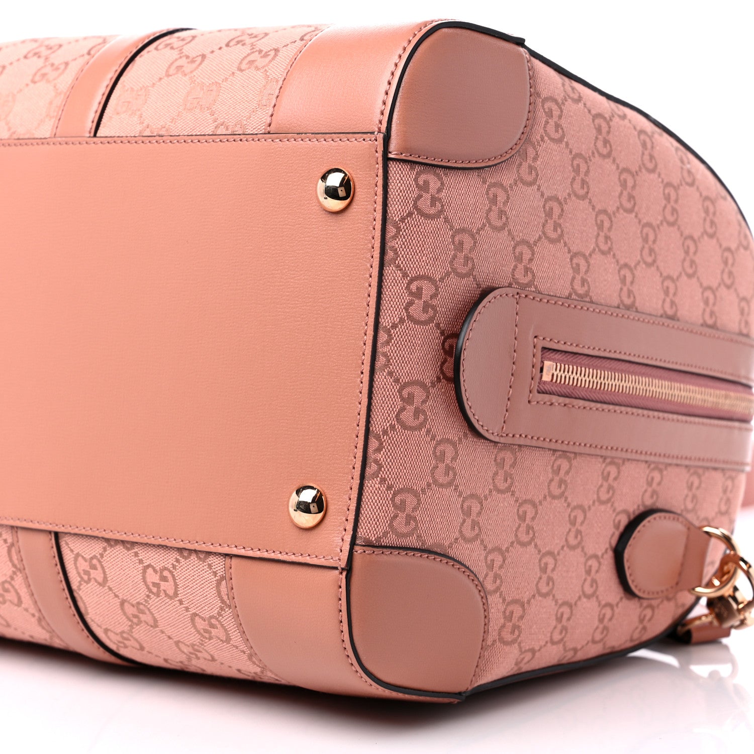 Gucci Monogram Azalea Calfskin Small Retro Interlocking G Duffle Bag Cloche Rose Pink 9 of 10