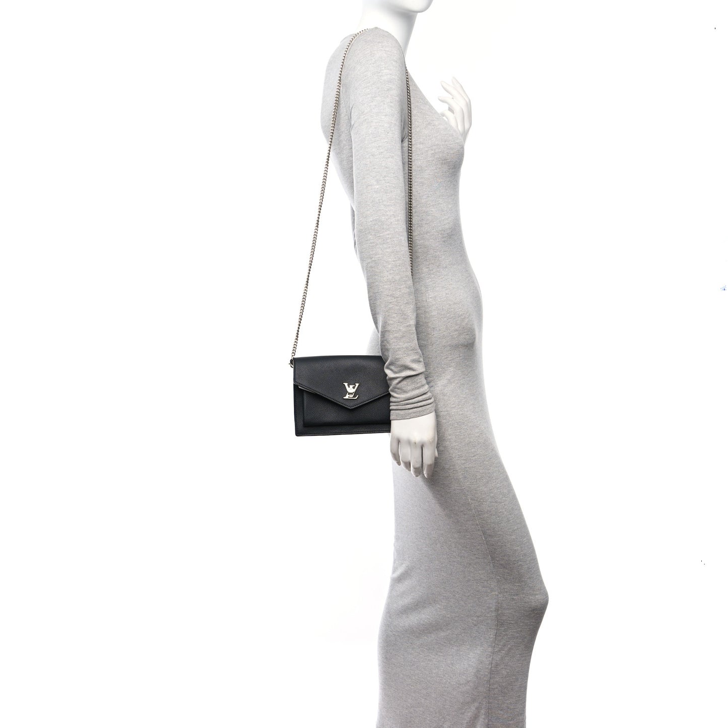 Calfskin My Lockme Chain Pochette Black