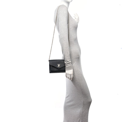 Louis Vuitton Calfskin My Lockme Chain Pochette Black 2 of 14
