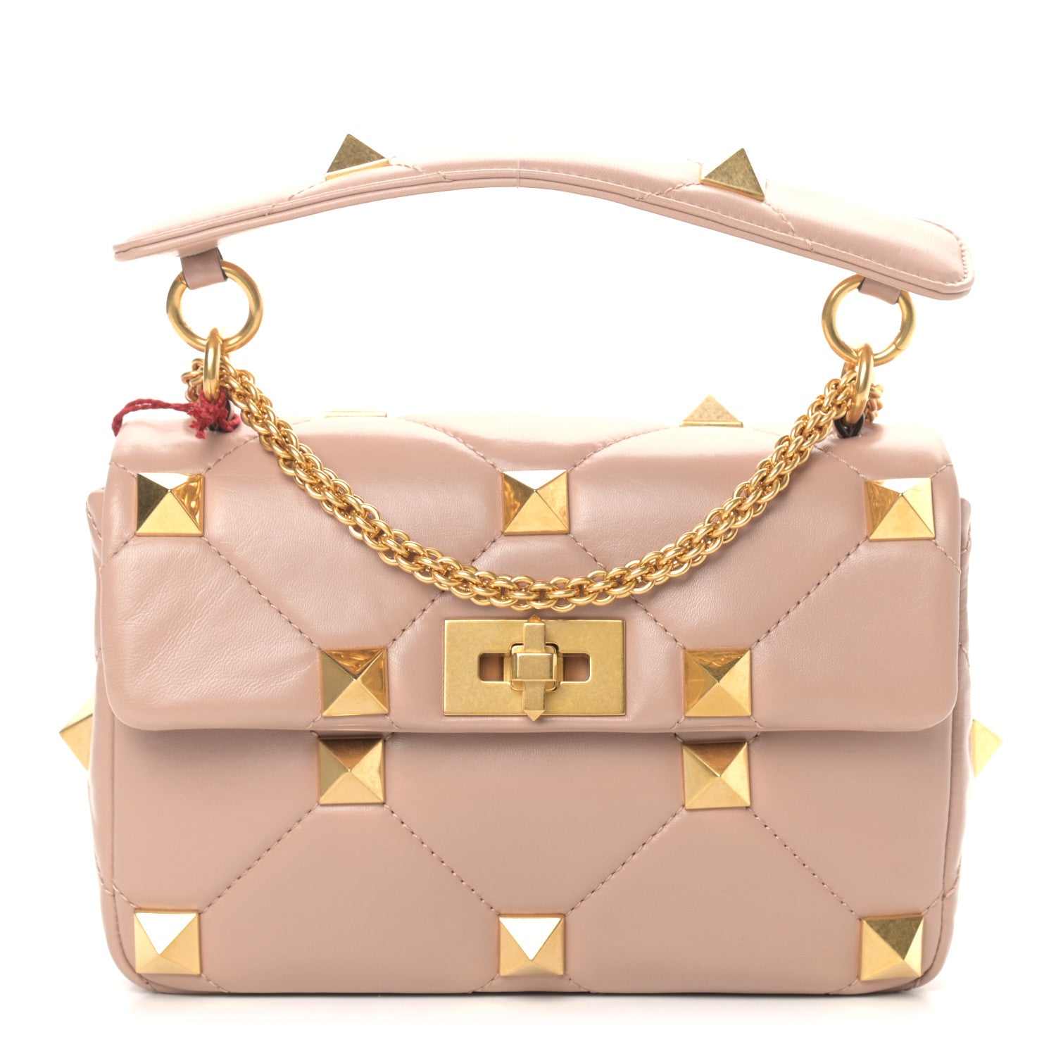 Valentino Garavani Nappa Medium Roman Stud Shoulder Bag Rose Cannelle 1 of 12